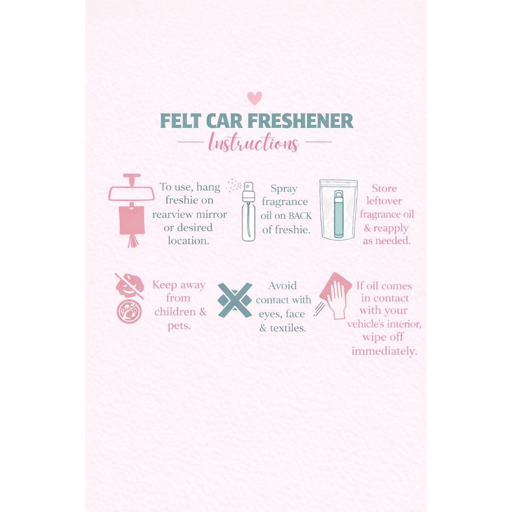 Felt Car Freshie Sweet Grace Scent Western Cowboy Boots Floral Air Freshener Kit - Picture 3 of 3
